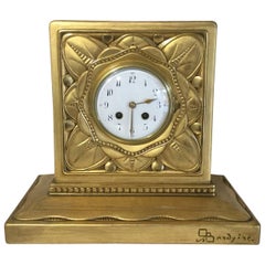 French Carved Giltwood Mantel Clock, circa 1880
