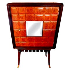 Italian Modern Bar/Cabinet with Brass Hardware Attributed To Paolo Buffa