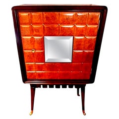 Italian Modern Bar / Cabinet with Brass Hardware Attributed to Paolo Buffa