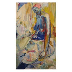 Amon Kotei 'Ghanaian', a Number of Women, Oil on Canvas, Signed and Dated 1996