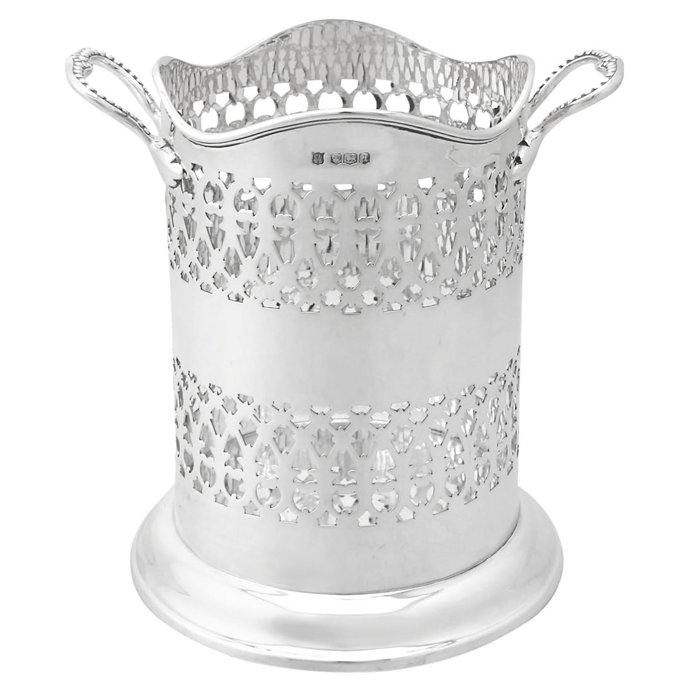 Porte-bouteille de bouteille en argent sterling ancien Cooper Brothers & Sons en vente