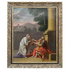 Neo-Classical oil Painting of Bellisarius Begging for Ams after J.L David