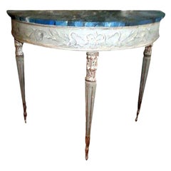19th Century Italian Neoclassical Style Painted and Silver Gilt Console Table