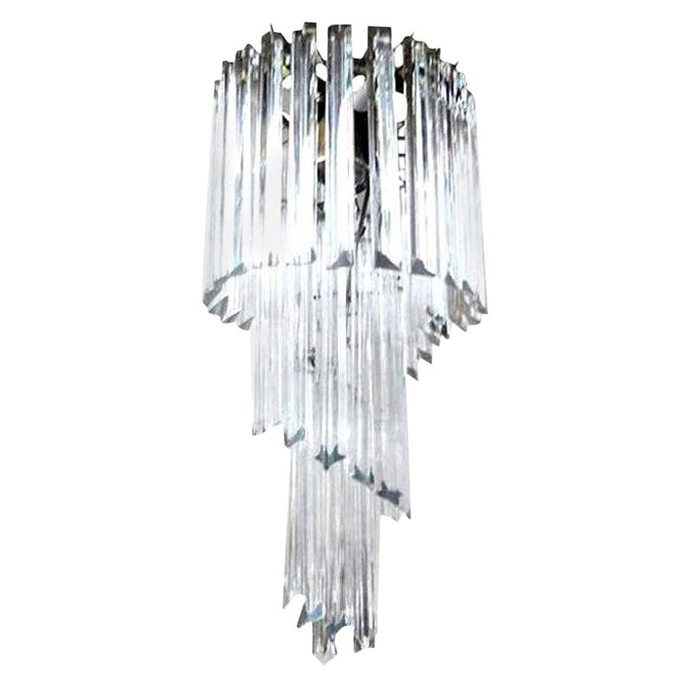 Murano Glass Spiral Chandelier, Venini Style