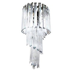Murano Glass Spiral Chandelier, Venini Style