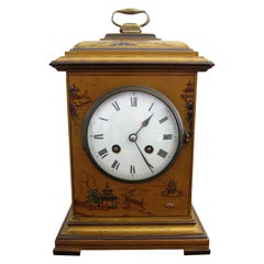 Antique Rare Gold Chinoiserie Chiming Georgian Style Mantel Clock, circa 1920