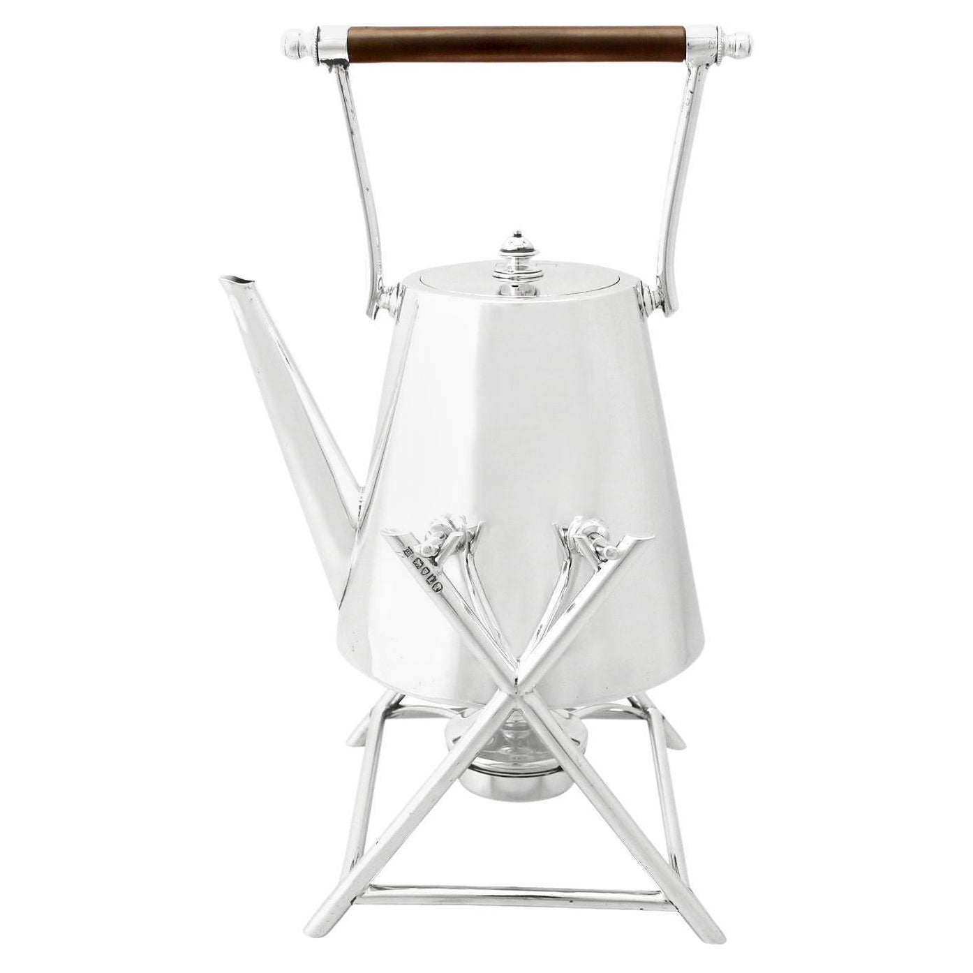 Viktorianischer Spirit Kettle aus Sterlingsilber im viktorianischen Stil