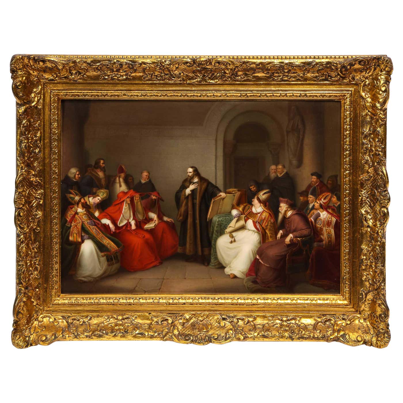 A 19th C. KPM Plaque of Jan Hus at Constance Council, By Karl Friedrich ...