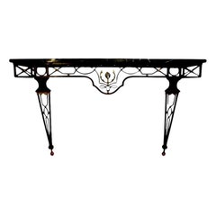 French Neoclassical Style Iron Console Table After Gilbert Poillerat