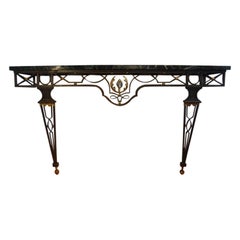 French Neoclassical Style Iron Console Table