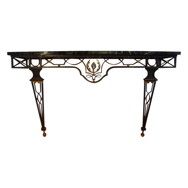 French Neoclassical Style Iron Console Table