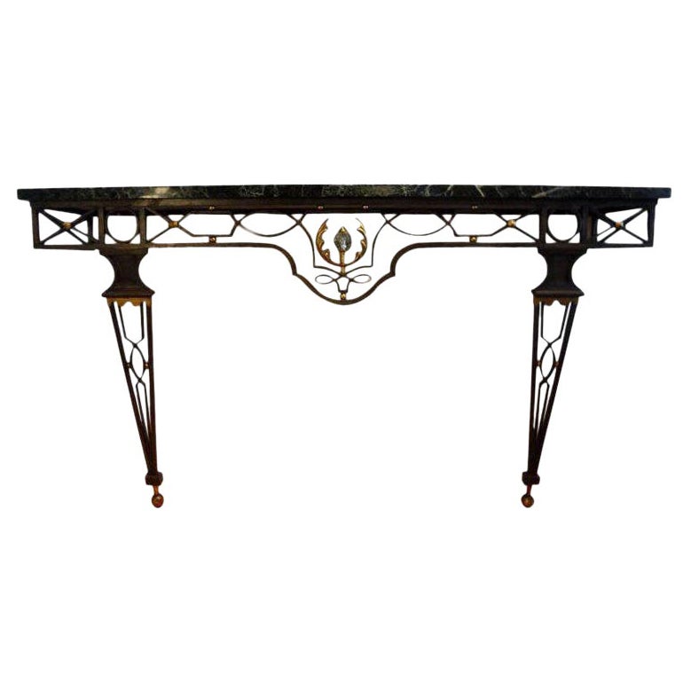 French Neoclassical Style Iron Console Table