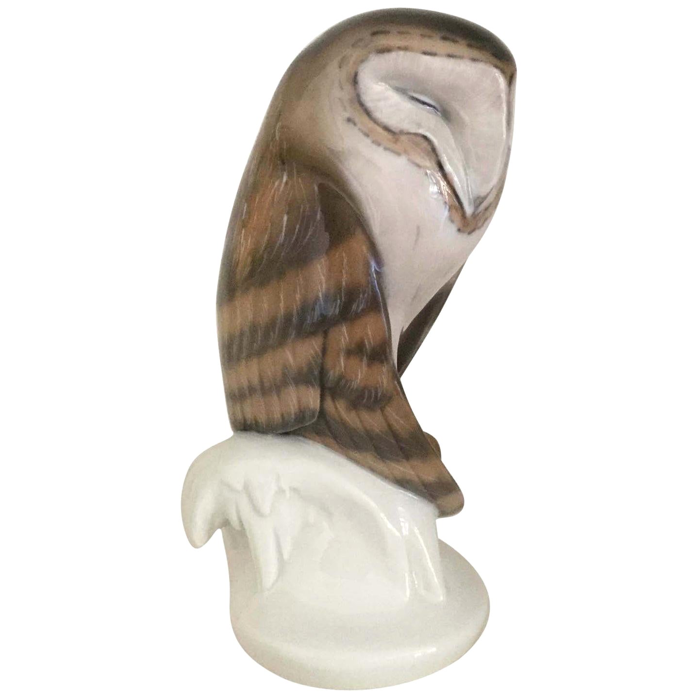 Royal Copenhagen Porcelain Figurine of a Barn Owl, circa 1969 For Sale