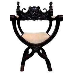 19th Century Continental Renaissance Style Savonarola Chair