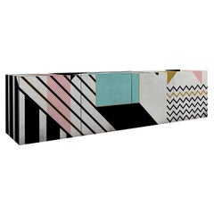 Sharp Multicolored 4-Door Wall Sideboard