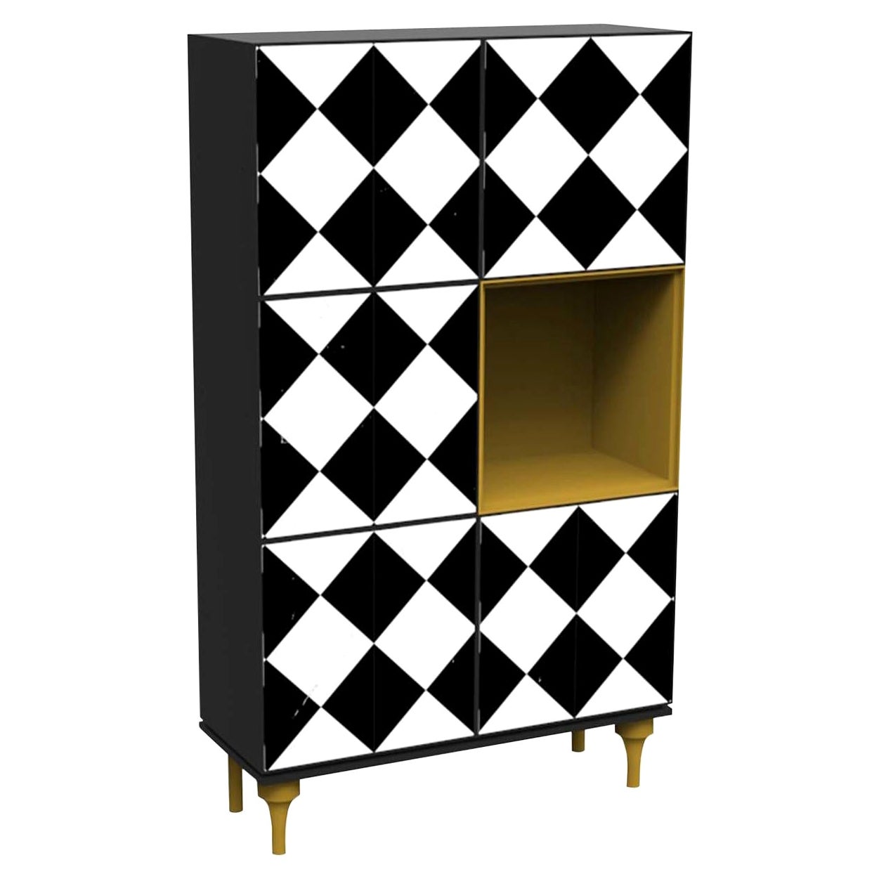 Meuble de rangement modulaire noir-blanc Attitude en vente