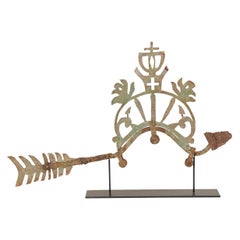 Antique Beautifully Patinated Ornamental Bird Fragment from the 19th C. on Custom Stand
