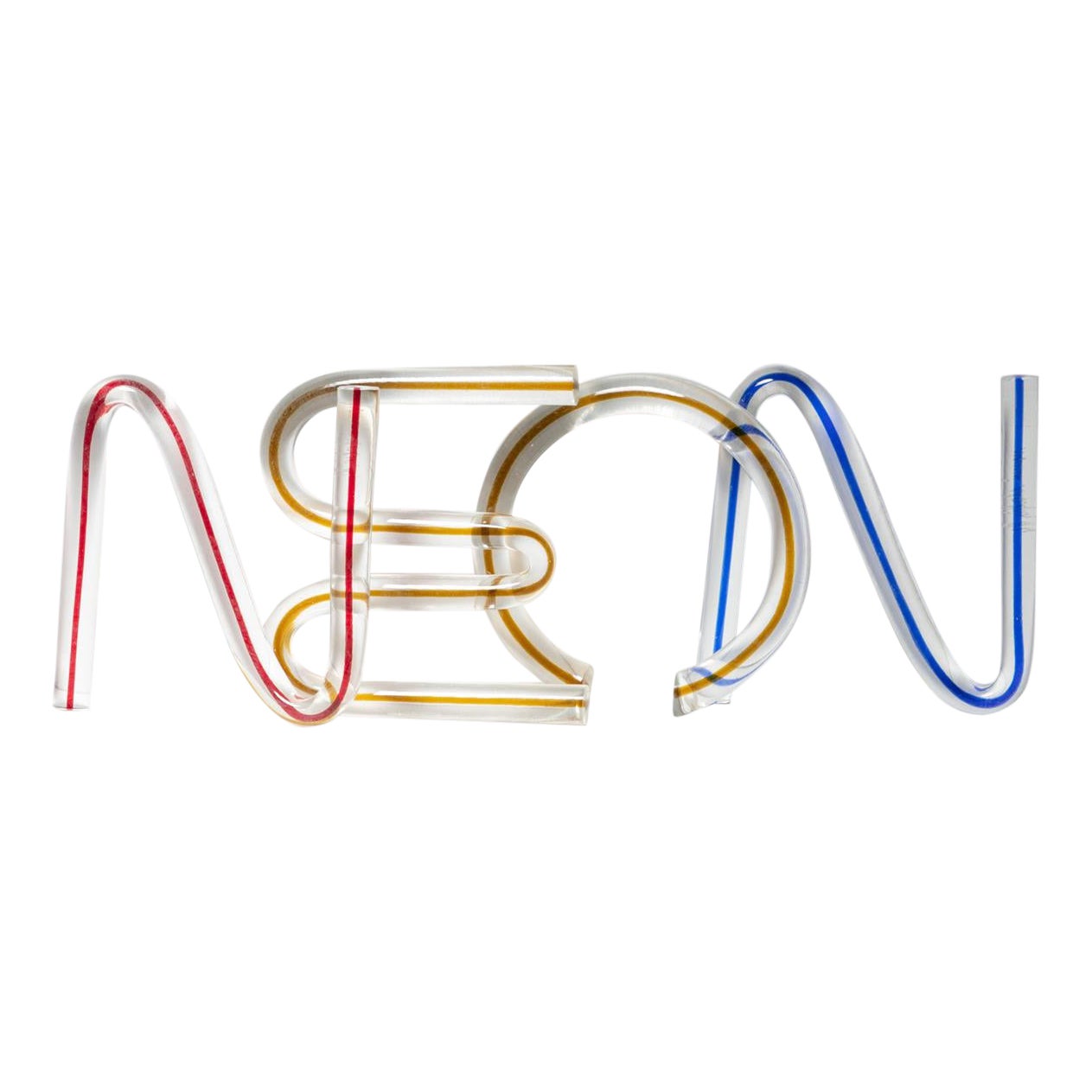 „N“ „E“ „O“ „N“ Kristallbuchstaben von Massimo Vignelli für Venini, Italien, 1980er Jahre im Angebot