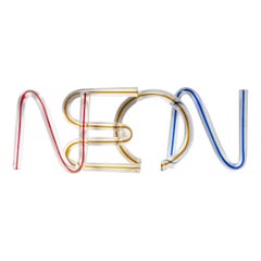 Retro "N" "E" "O" "N" Crystal Letters by Massimo Vignelli for Venini, Italy, 1980s