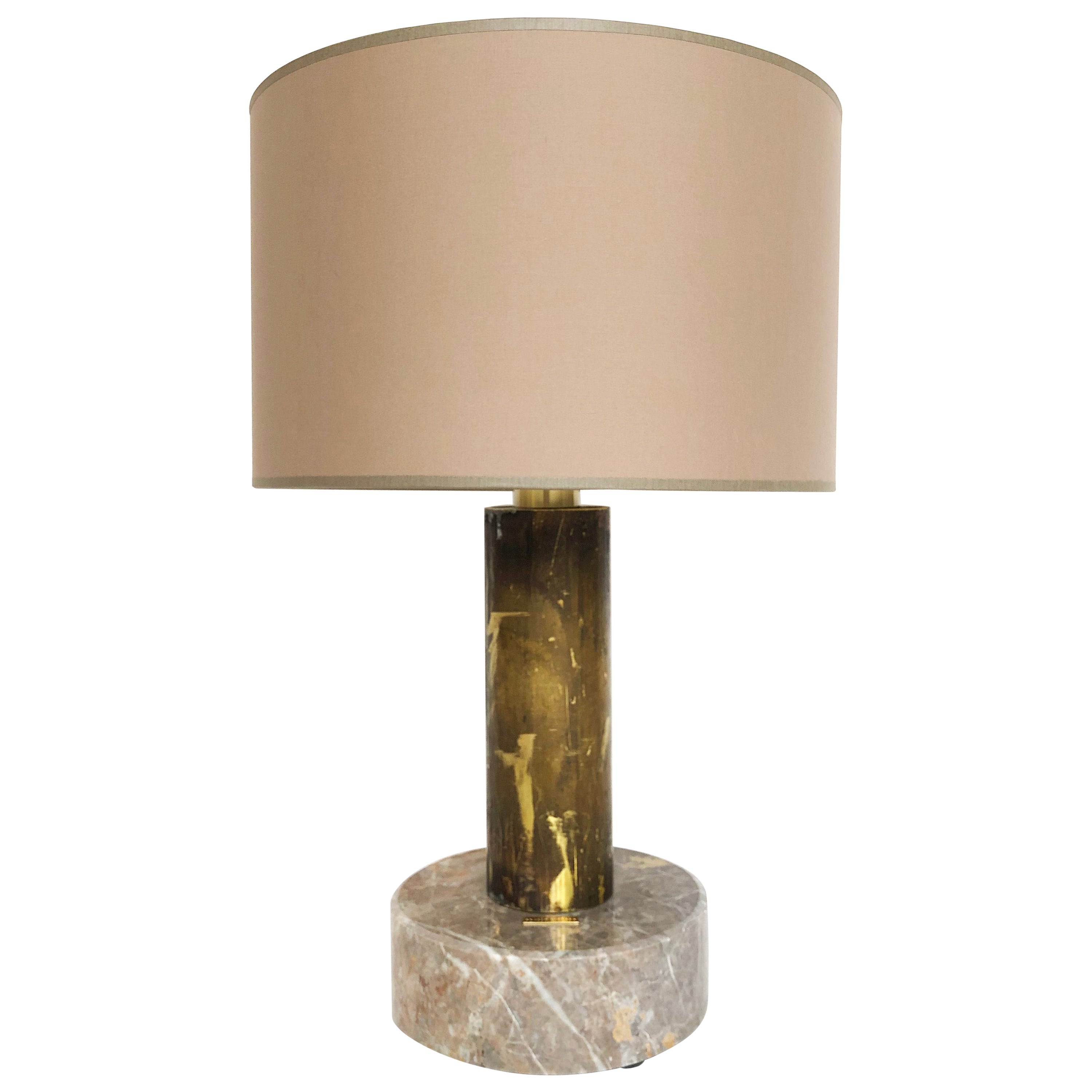 Sculpted Marble Base Cerused Table Lamps For Sale at 1stDibs