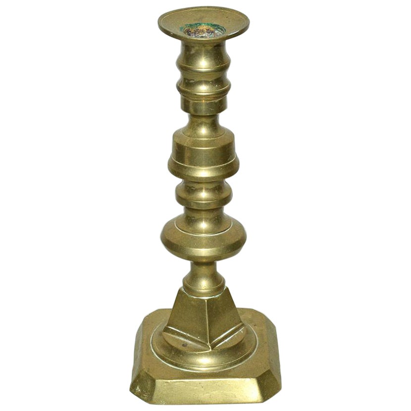 Antique Brass Candlestick For Sale at 1stDibs