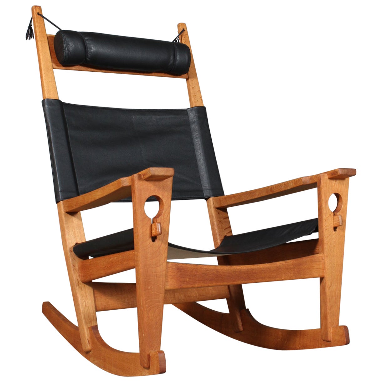 Hans Wegner Keyhole Rocking Chair in Original Leather ...