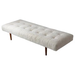 Danish Midcentury Daybed Upholstered in Sheepskin