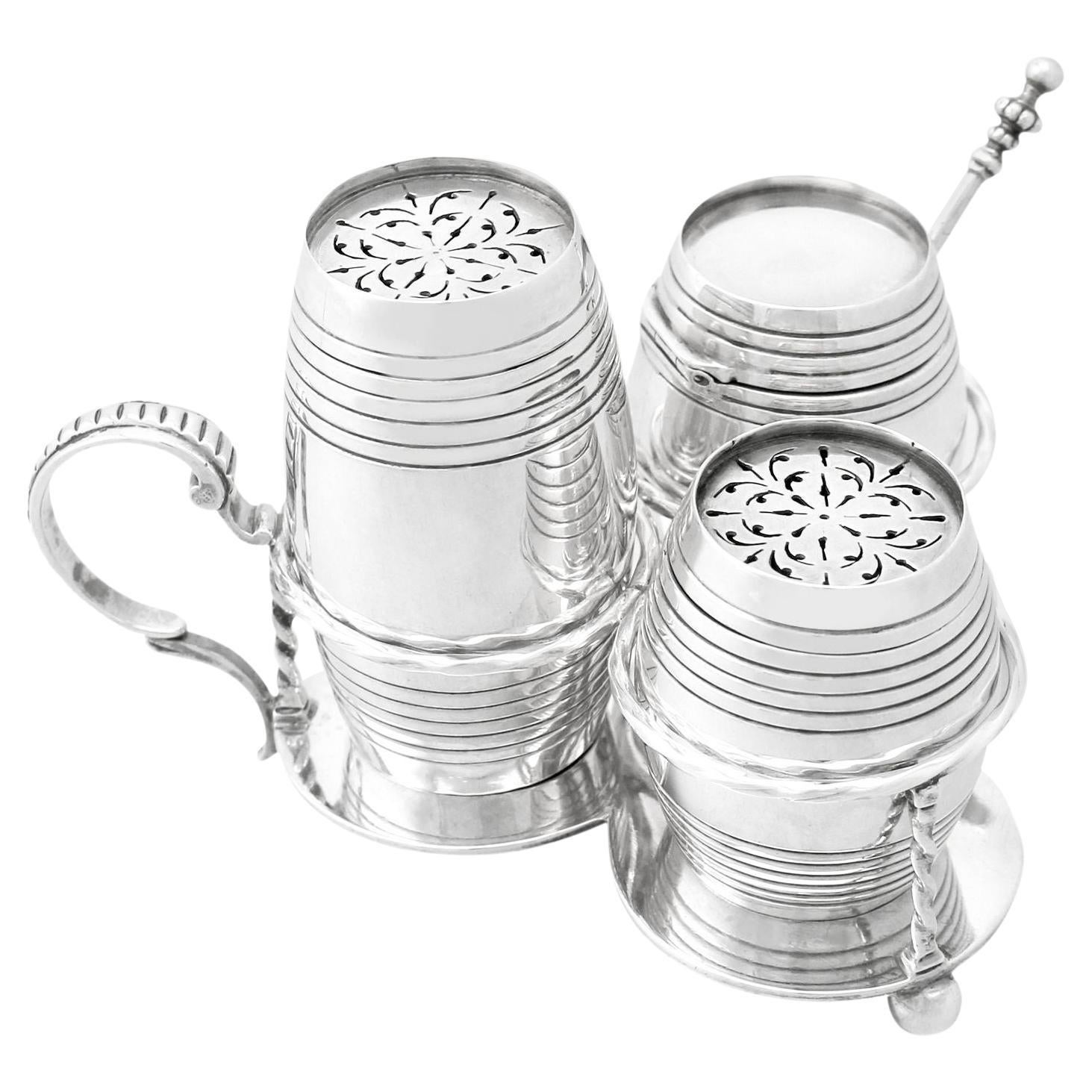 George Fox Set di ampolle in argento vittoriano inglese