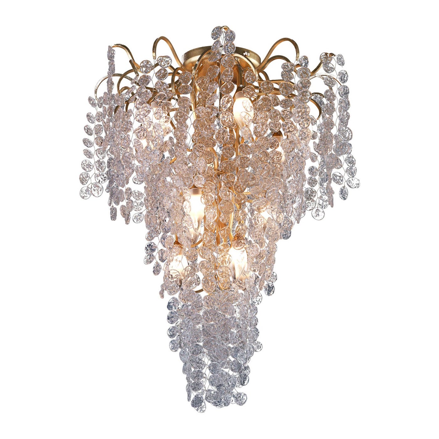 Stardust Gold Long Chandelier For Sale