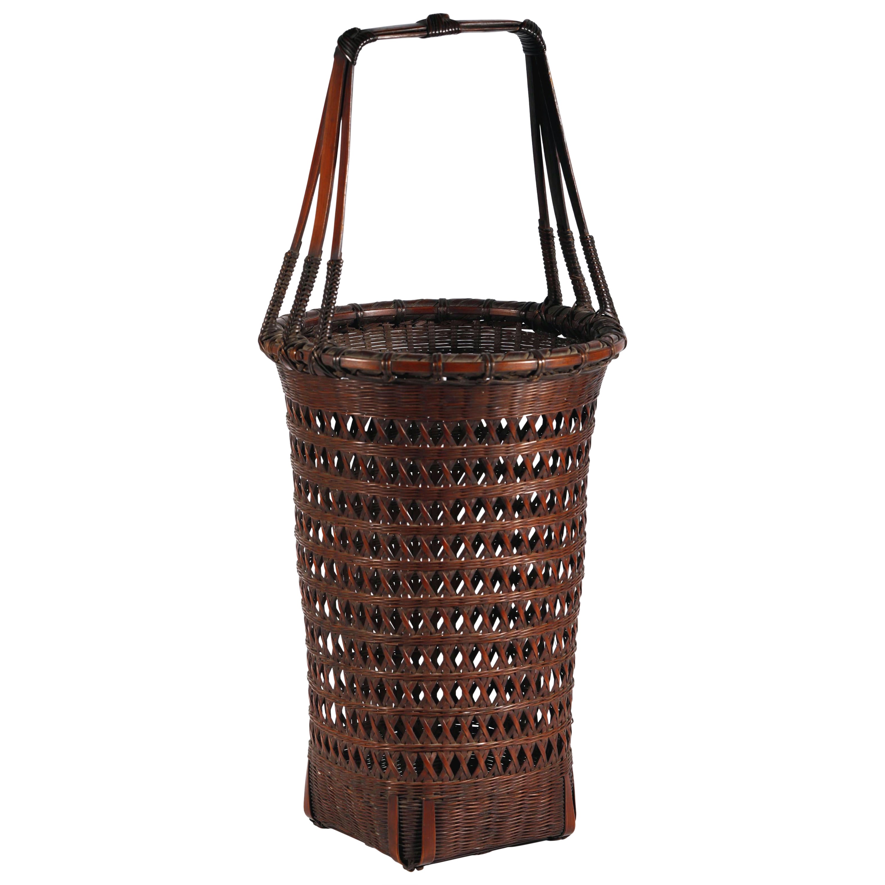 Japanese Bamboo Basket by Higashi Takesonosai For Sale at 1stDibs