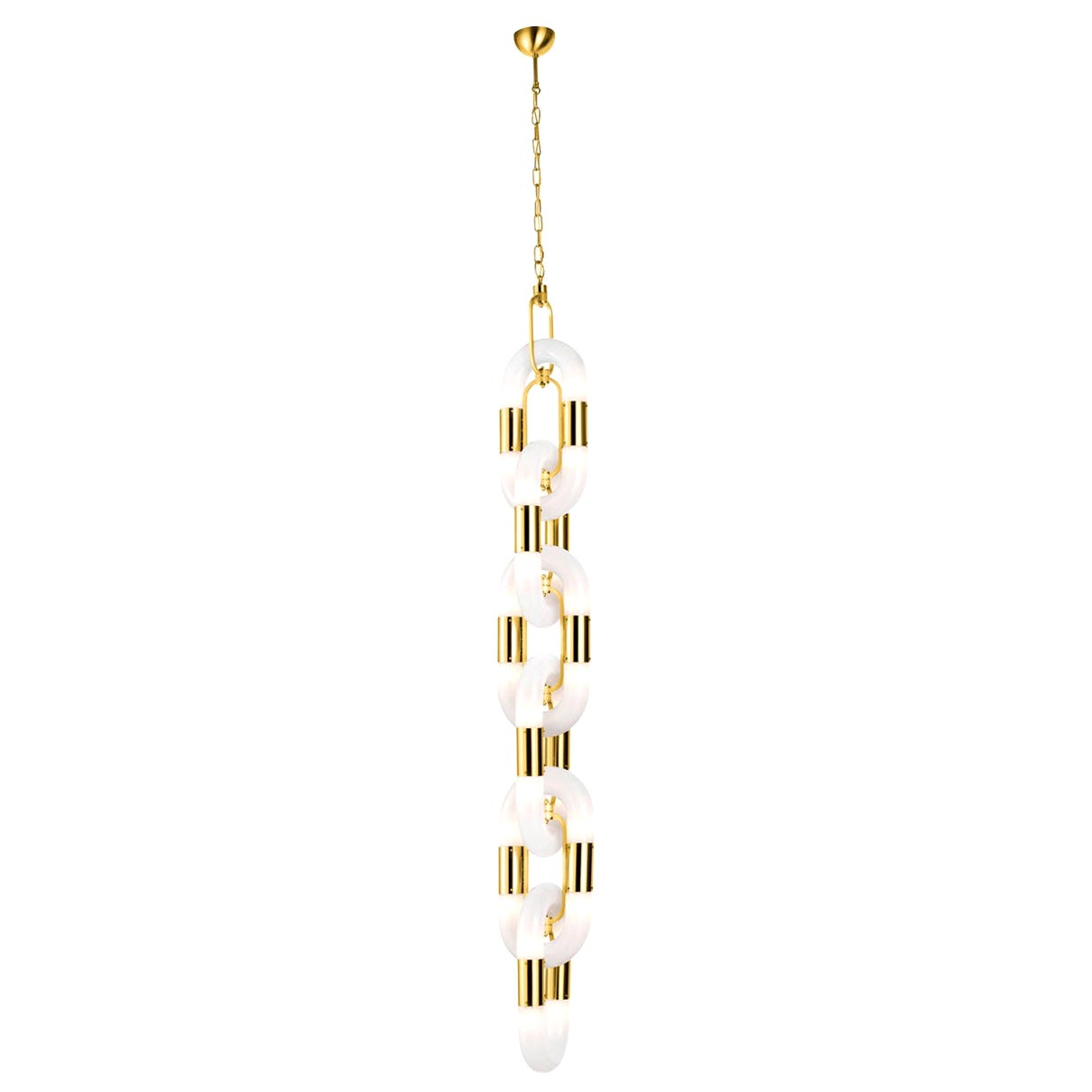 Chain Gold 6 Links Pendant Lamp For Sale