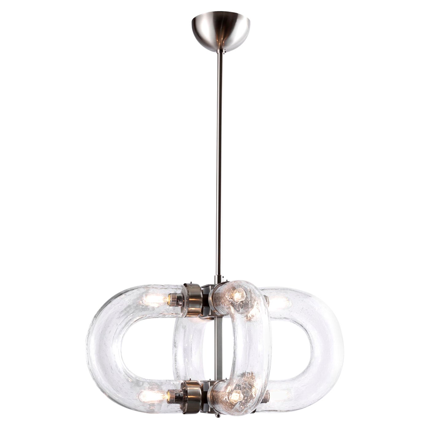 Chain Horizontal Nickel Pendant Lamp For Sale
