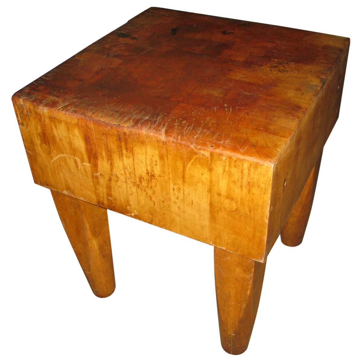 Massive Butcher Block Dining Table on Solid Iron Legs For Sale at 1stDibs