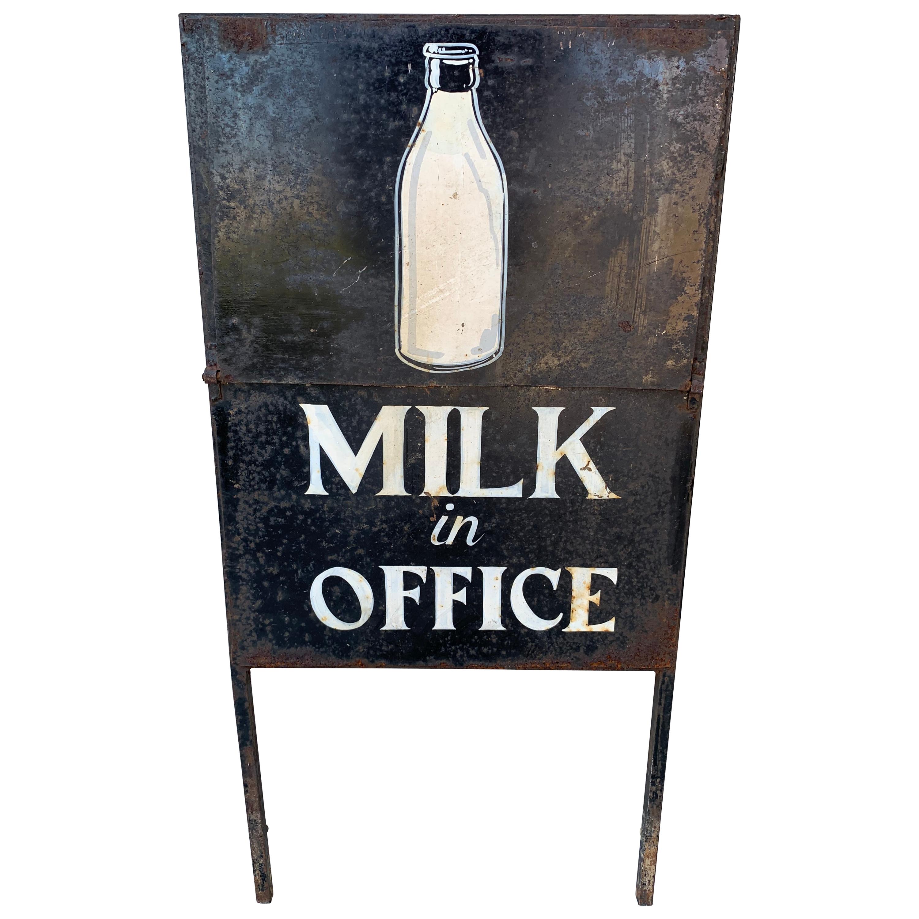 Vintage Newspaper and Milk Trade Sign