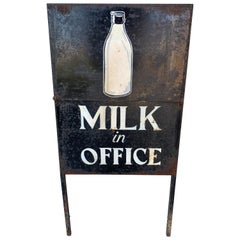 Antique Newspaper and Milk Trade Sign
