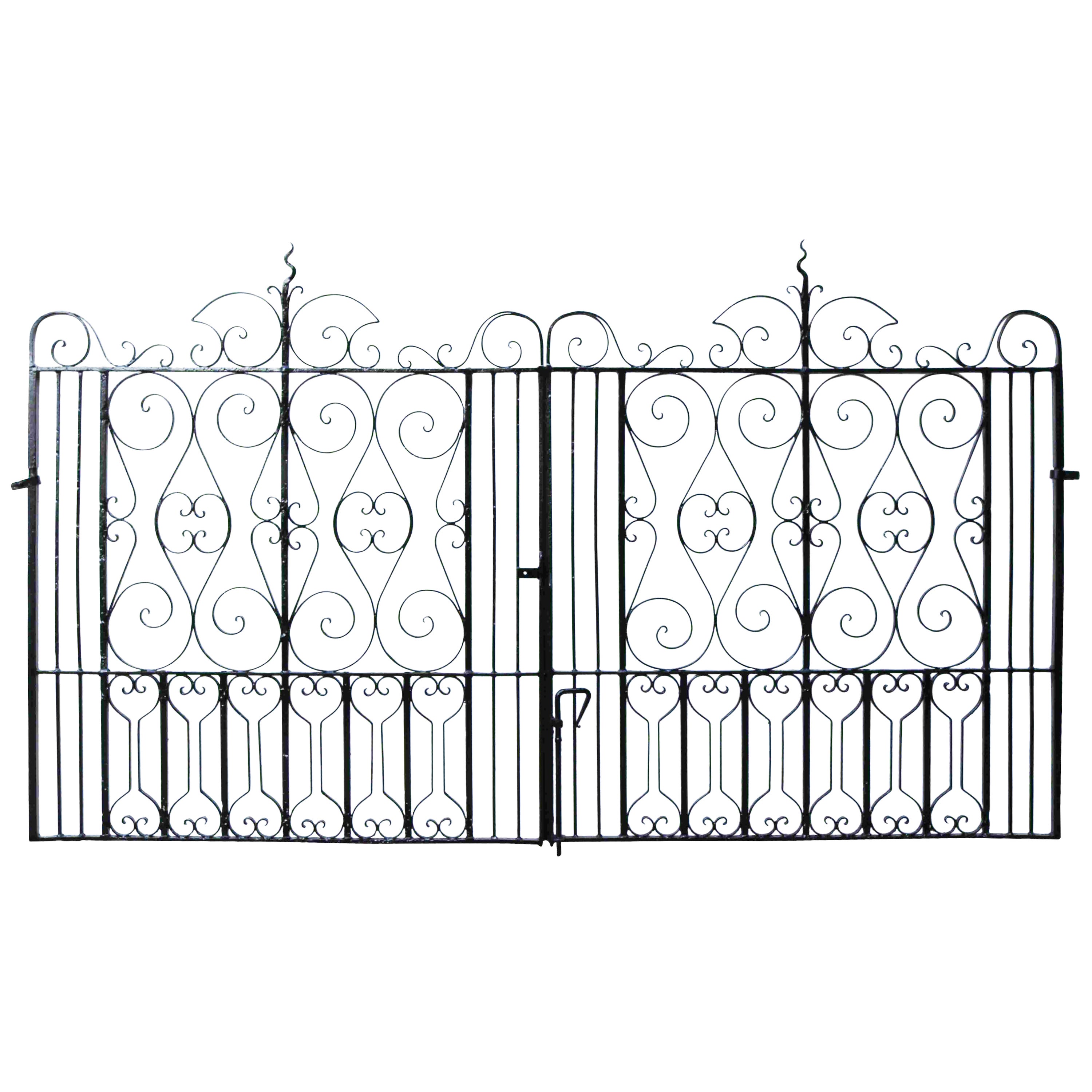 Set of Reclaimed Wrought Iron Driveway Gates For Sale at 1stDibs