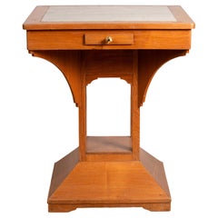 Vieille table centrale carrée coloniale indonésienne hollandaise vintage avec insert en marbre
