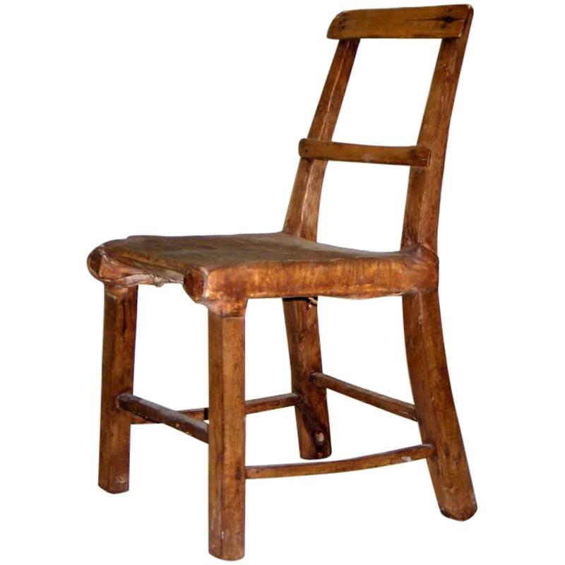 French Alpine Midcentury Deerskin Desk or Side Chair For Sale