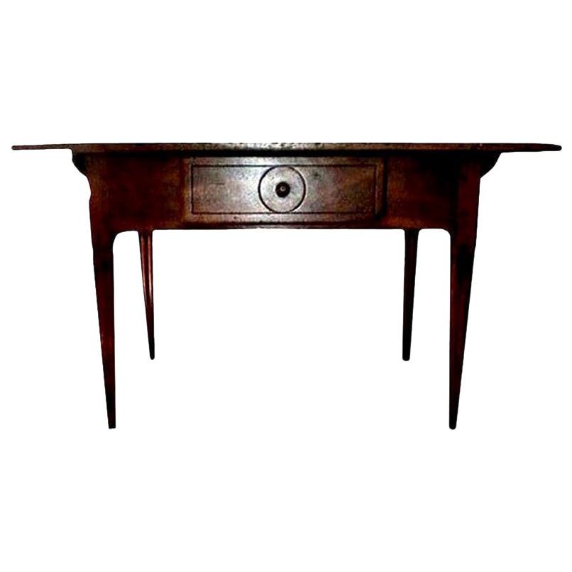 19th Century French Louis XVI Style Rustic Walnut Table For Sale