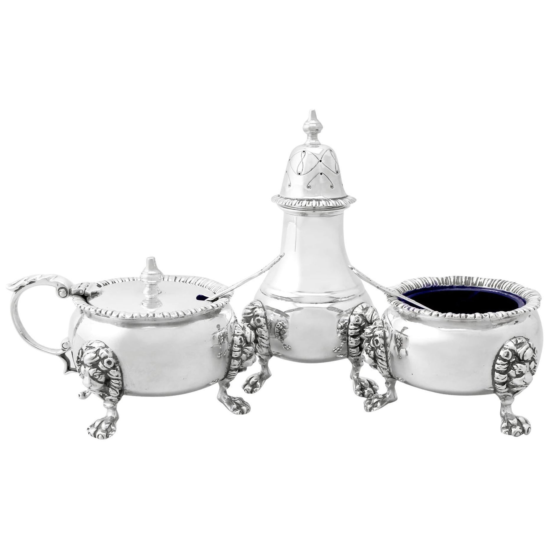 Vintage Sterling Silver Condiment Set, 1967 For Sale