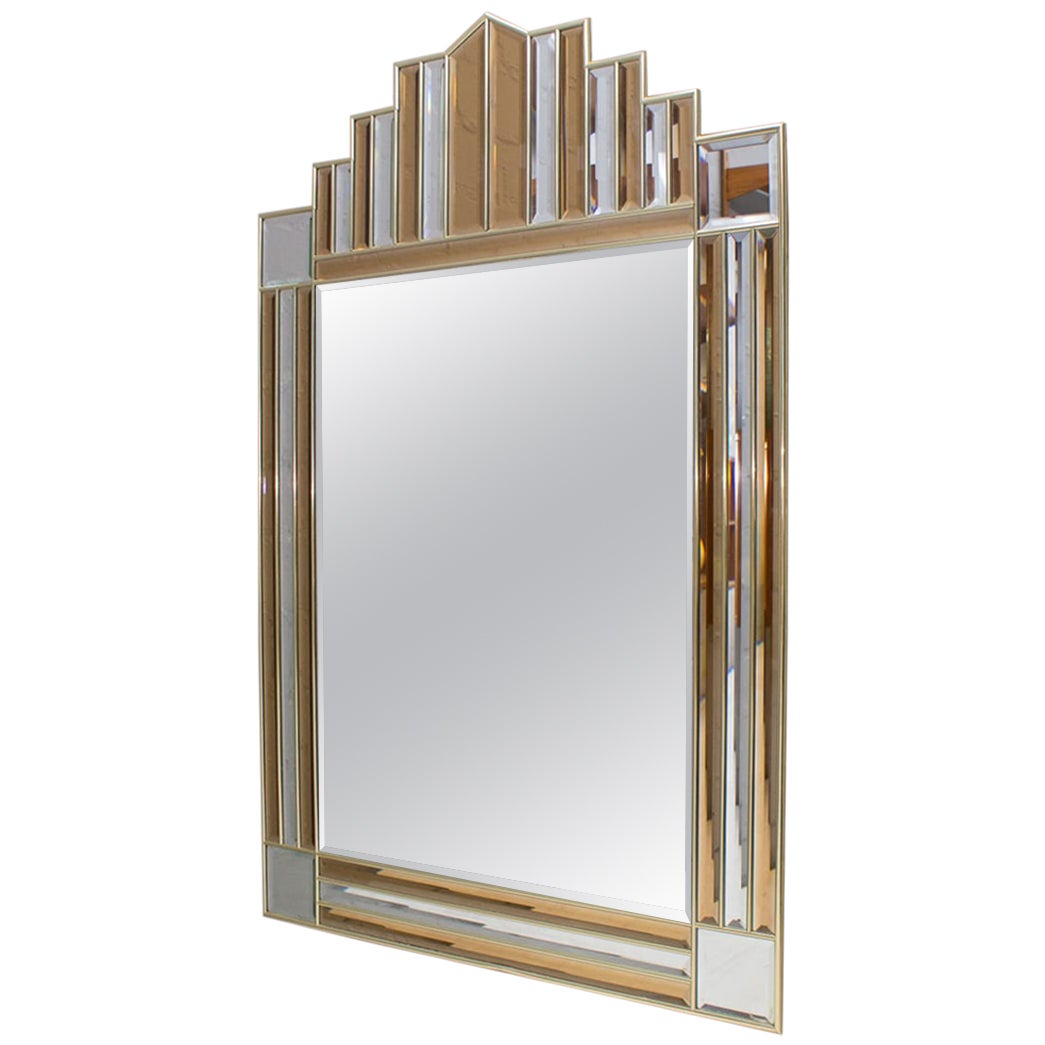 Vintage Faceted Crystals Crown Mirror at 1stDibs