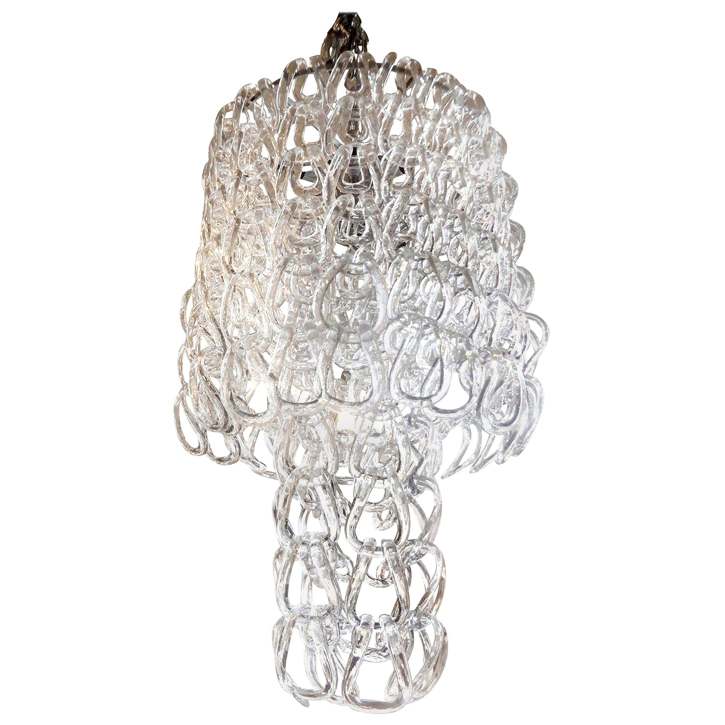 Murano Glass Chandelier, Mangiarotti Inspired