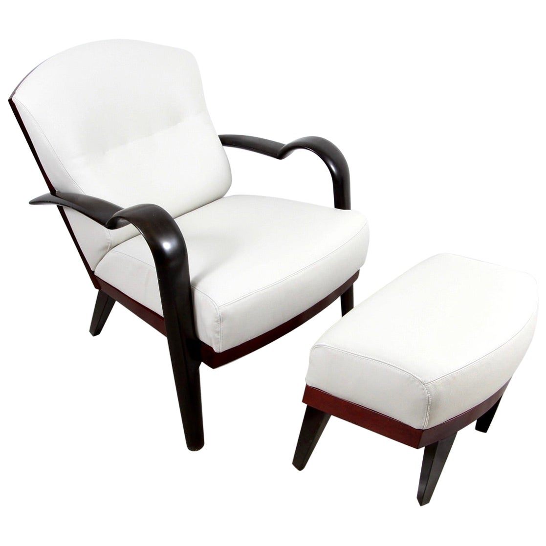 Adam Tihany "Gertrude" Chair and Ottoman by i4 Mariani for Pace Collection For Sale