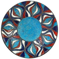 Bitossi for Rosenthal Netter Bowl, Ceramic, Blue Red, White, Onion Pattern