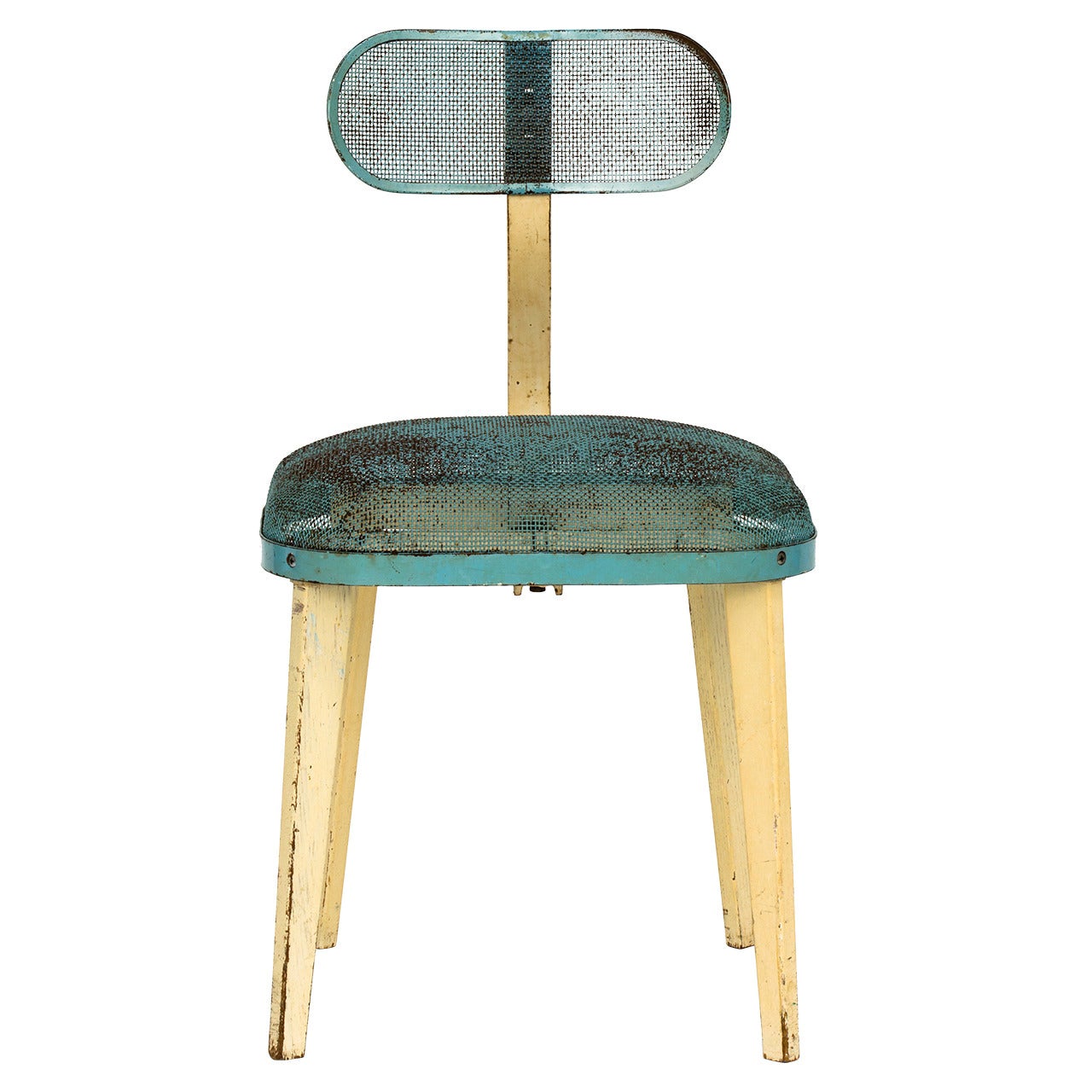 Sessel aus Metallgeflecht in der Art von Jean Prouve im Angebot