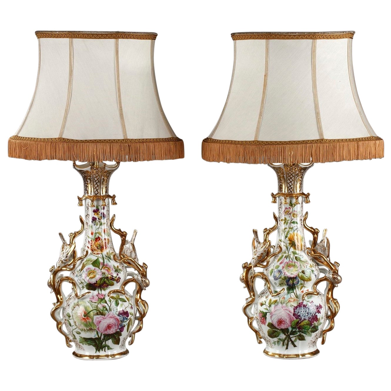 Pair of Meissen Style Porcelain Table Lamps at 1stDibs