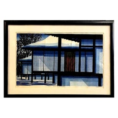 Vintage Clifton Karhu Signed Limited Edition Japanese Woodblock Print Snow at Katsura