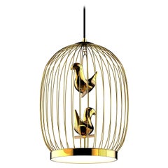 Twee T. Gold Large Suspension Lamp by Jake Phipps