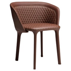 Lepel Brown Leather Armchair by Luca Nichetto