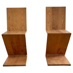 Pair of Gerrit Rietveld Zig Zag Chairs, 1920s